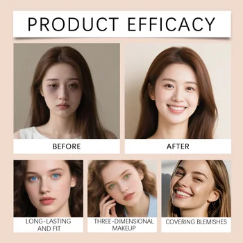 SPF 30 Tinted Moisturizer BB Cream with Hyaluronic Acid Hydrating Skin Tint Natural Glow Foundation & Eco Brush Face Makeup 3