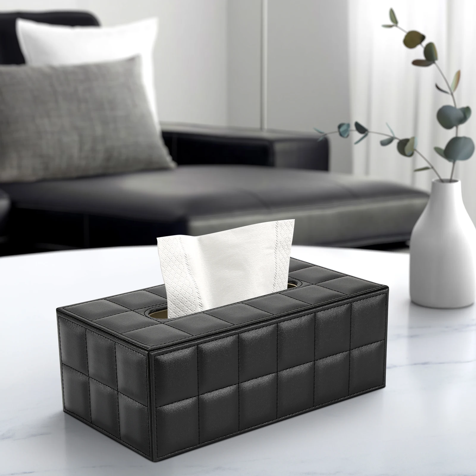 Ever Perfect Modern Marble Tissue Box Cover Faux Leather Napkin Dispenser Toilet Paper Holder Home Decoration Towel Tissue Case 3