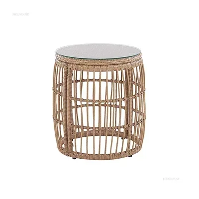 ספות גינה חיצוניות מודרניות לחצר מרפסת ספה רטן PE ספה חיצונית למלון בית מלון עמידה במים ומסננת שמש