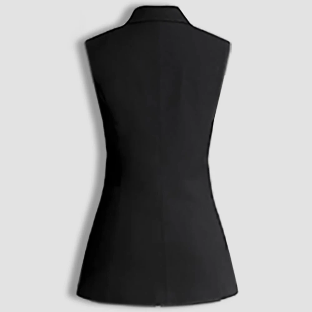 Single-breasted Women Top Lapel Collar Long Vests for Modern Women Women's Long Vest Jackets Best Summer Woman Coats Clothing