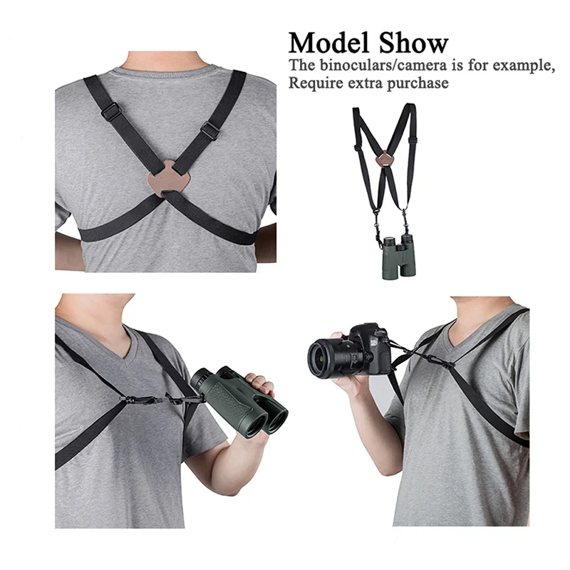 X-Shaped Harness Strap Adjustable Binocular Carrier Elastic Durable Shoulder Straps Optics Accessories for Binoculars and Camera 6