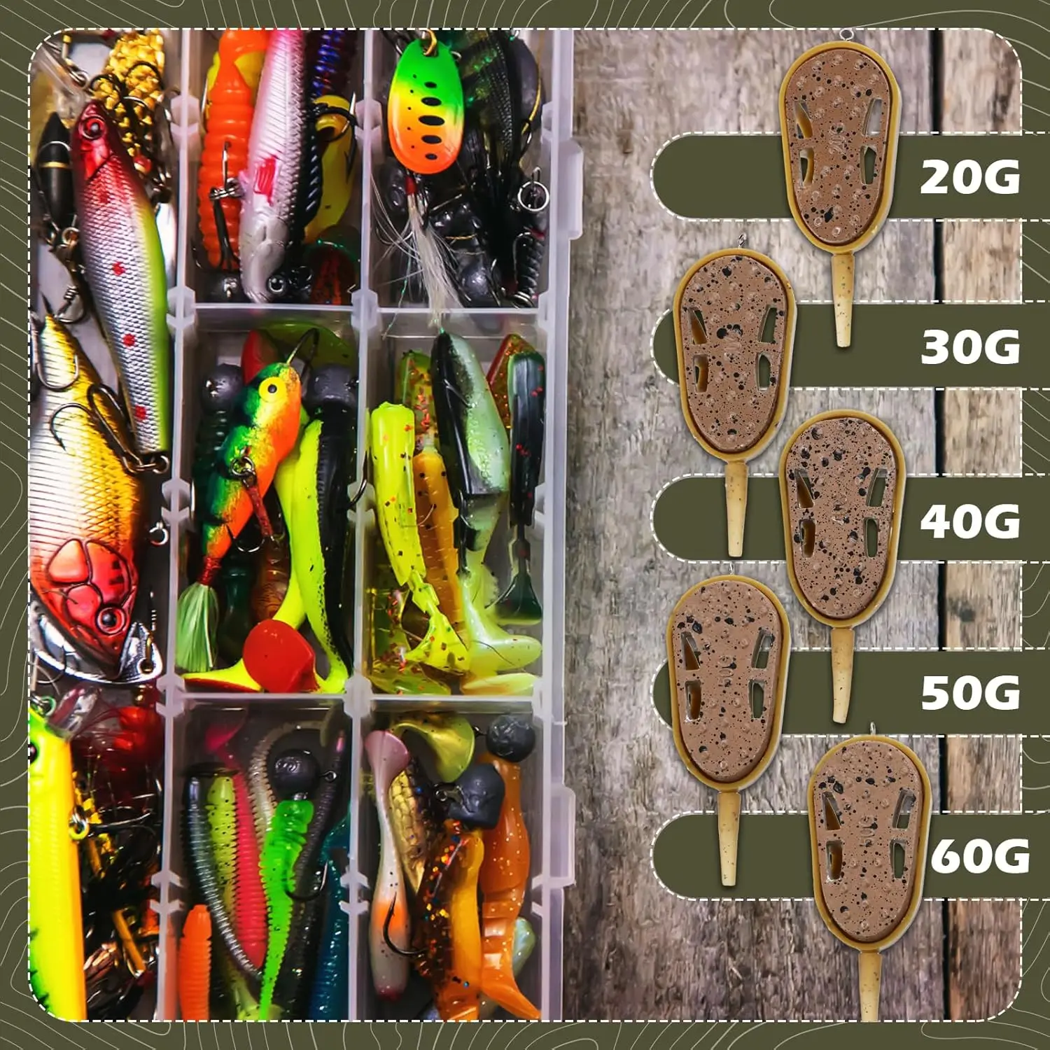 Carp Fishing Feeders 2pcs/3pcs/6pcs Carp Fishing Method Feeders 20g/30g/40g/50g/60g Fishing Feeders with Quick Realease Mould Carp Accessories