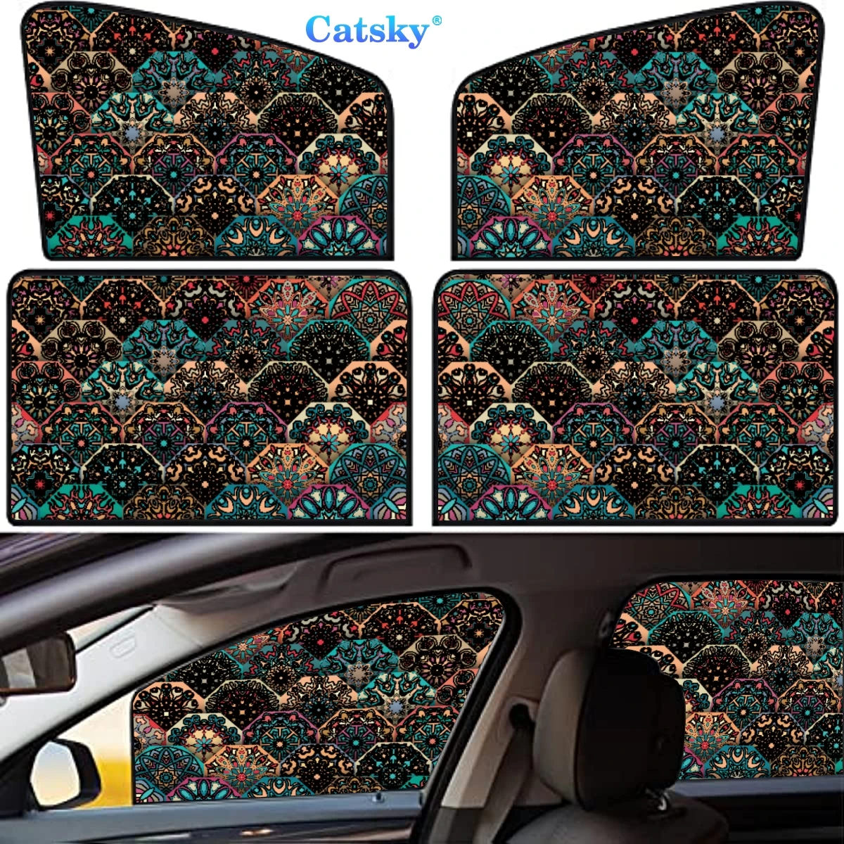 

4 Pieces Privacy Car Window Sun Shades Magnetic Blackout Car Window Covers Car Curtains Car Window Sun Shades Covers Auto