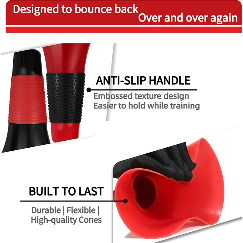 3* Basketball Dribbling Training Rip Cones Marker Sports Agility Grab  Equipment