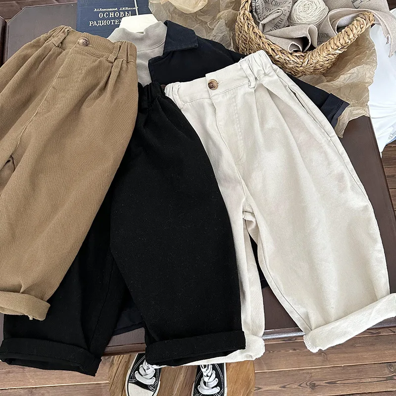

Spring Autumn New Children Loose Harem Pants Fashion Baby Girls Boys Simple Versatile Trousers Solid Casual Pants Kids Clothes