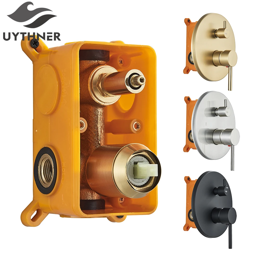 แปรง Golden 2-3 วิธีฝักบัววาล์วห้องน้ําก๊อกน้ําอุปกรณ์เสริมสีดําปกปิดควบคุม Diverter สําหรับก๊อกน้ํา 1