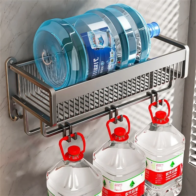 Aluminium Alloy Towel Rack Bathroom Storage Rack Non Punching Foldable Bathroom Towel Storage Pendant towel rack
