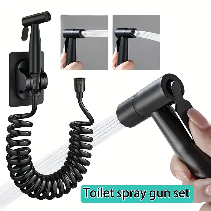 1 Set Heavy-Duty Handheld Shower & Toilet Sprayer System - High-Pressure 2-in-1 Shower Head & Bidet Attachment with Wall-Mounted
