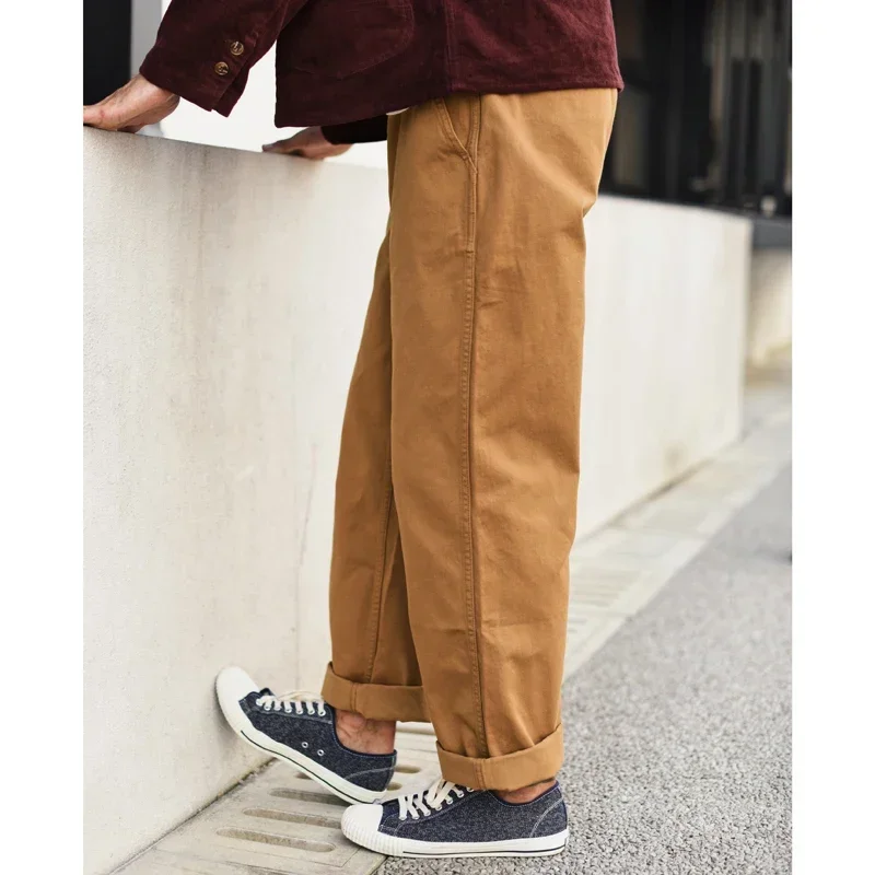 SauceZhan XX001 Chino Pants Vintage Cargo Pants Men Pants  Men Cotton Straight Pants & Capris Casual Pants 310g Thick Loose 3
