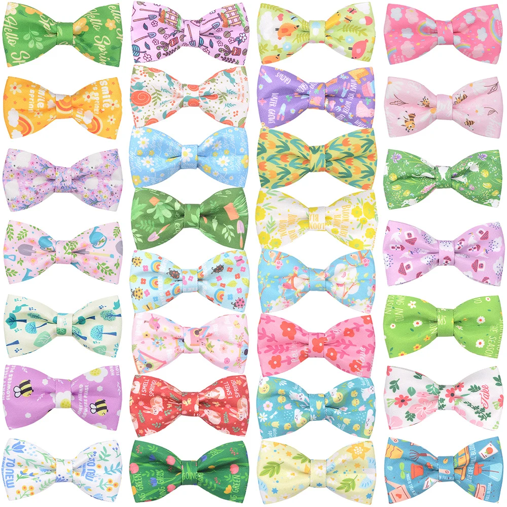 50/100PC Easter Spring Dog Decorate Bowtie Removable Dog Bows Dog Collar Accessories for Dogs Pets Supplies Dog Accessories 2