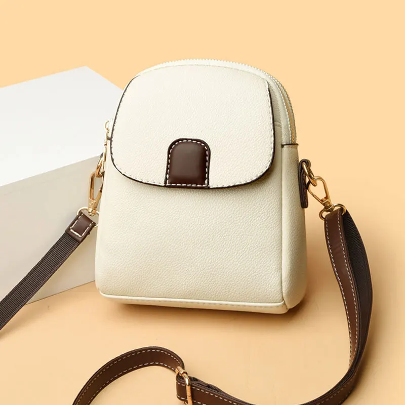New Fashion Women's Single Shoulder Small Bag Trendy Cell Phone Pouch Soft Leather Versatile Crossbody Bag