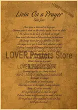  Vintage Classic Song Lyrics Poster Kraft Paper Retro Posters Painting Picture for Room Bar Decoration Home Decor Fans Collection 