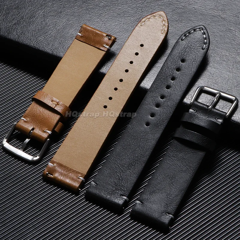 Vintage Genuine Leather Watch Band with Quick Release