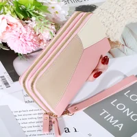 2024 New Handheld Wallet Women's Long Zipper Student Wallet Korean Edition Color blocked Large Capacity Handheld Phone Bag 1