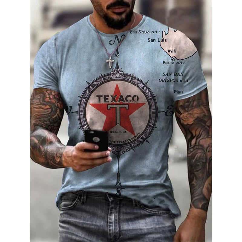 

Retro T Shirt Men 3D Print Men's T-shirts 2022 Summer Fashion Round Neck Short Sleeve Tops Oversized T Shirts Streetwear Men's