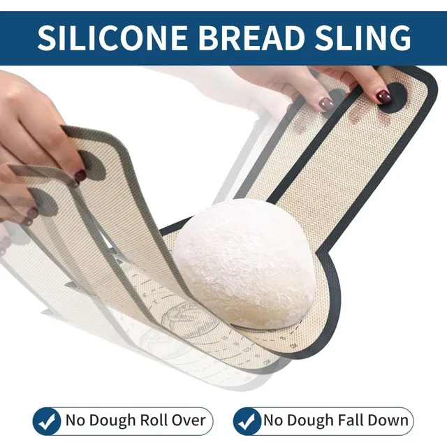 Reusable Silicone Bread Sling for Dutch Oven Baking Mat Long Handles Non-Stick Liners for Transferable Dough Pastry Supplies 2