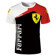 Summer 2022 New Ferrari Fashion  T-shirt Short Sleeve Men's and women's T-shirts 3D printed car Casual Fashion Sports Cool Tops