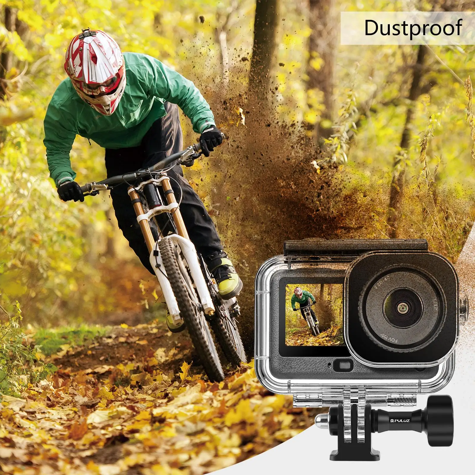 For DJI Osmo Action 6 PULUZ 60m / 196ft Underwater Waterproof Diving Shell with Invisible Adapter & Long Screw