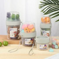 Fresh-keeping Food Container Salad Yogurt Box Container For Cereals Double-layered Portable Travel Storage Jars Kitchen Accessor 1