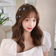  Children'S Braided Hair Small Flower Hair Buttons Little Girl Cute Curly Hair Headdress Girls'Mini Clip Accessories 