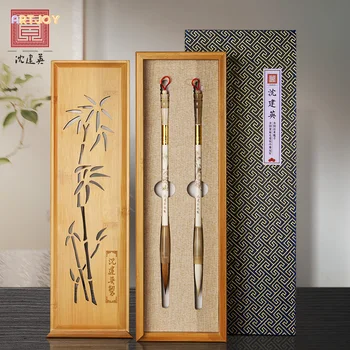 Set di pennelli per calligrafia cinese - Peli di lupo e capra - Strumenti essenziali per la scrittura - Pennello per script regolari e pittura tradizionale cinese 1