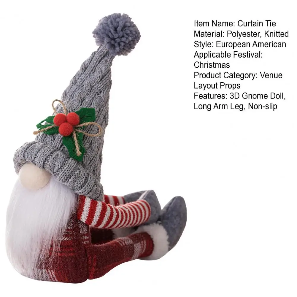 Christmas Curtain Tie Handmade 3d Gnome Doll Curtain Tie