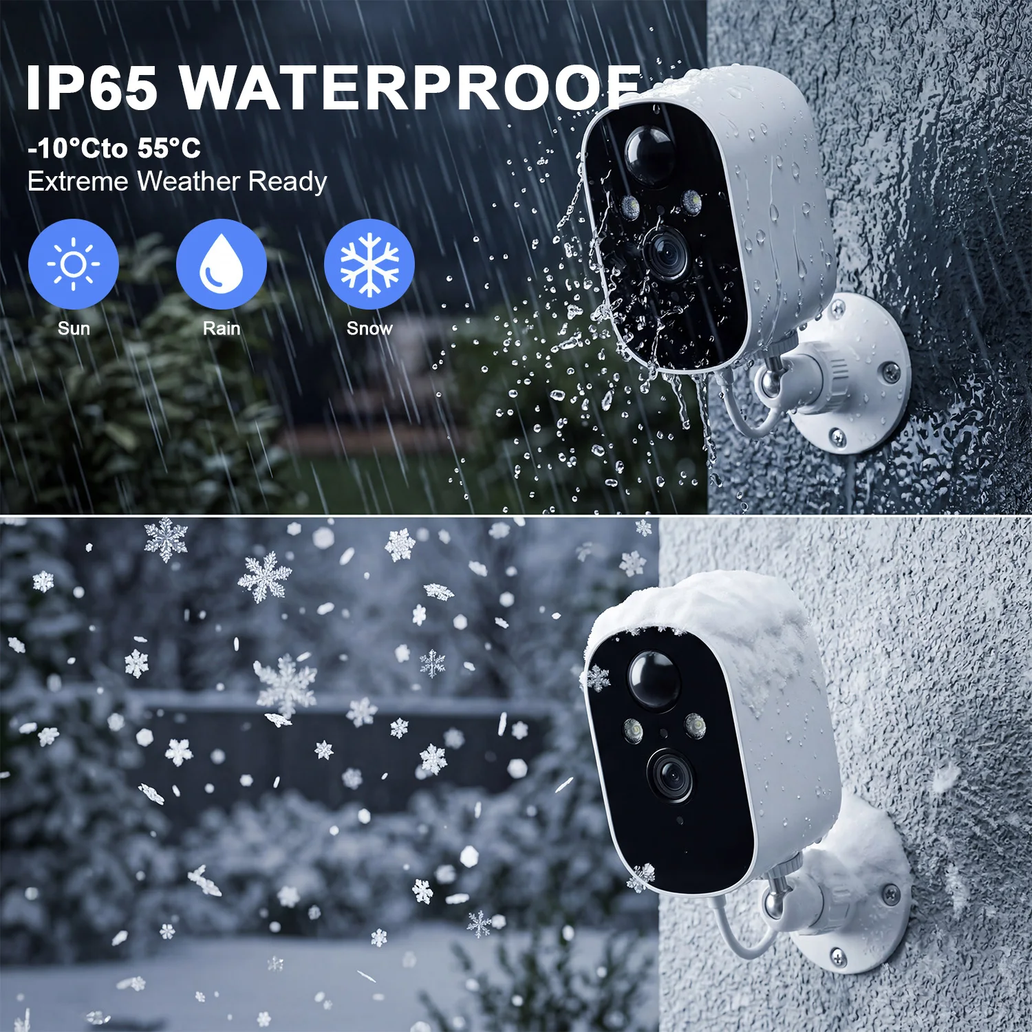 Solar Security Camera Wireless Outdoor Camera Battery Solar Powered 2K Resolution Waterproof Wifi Camera 2 Way Audio 3