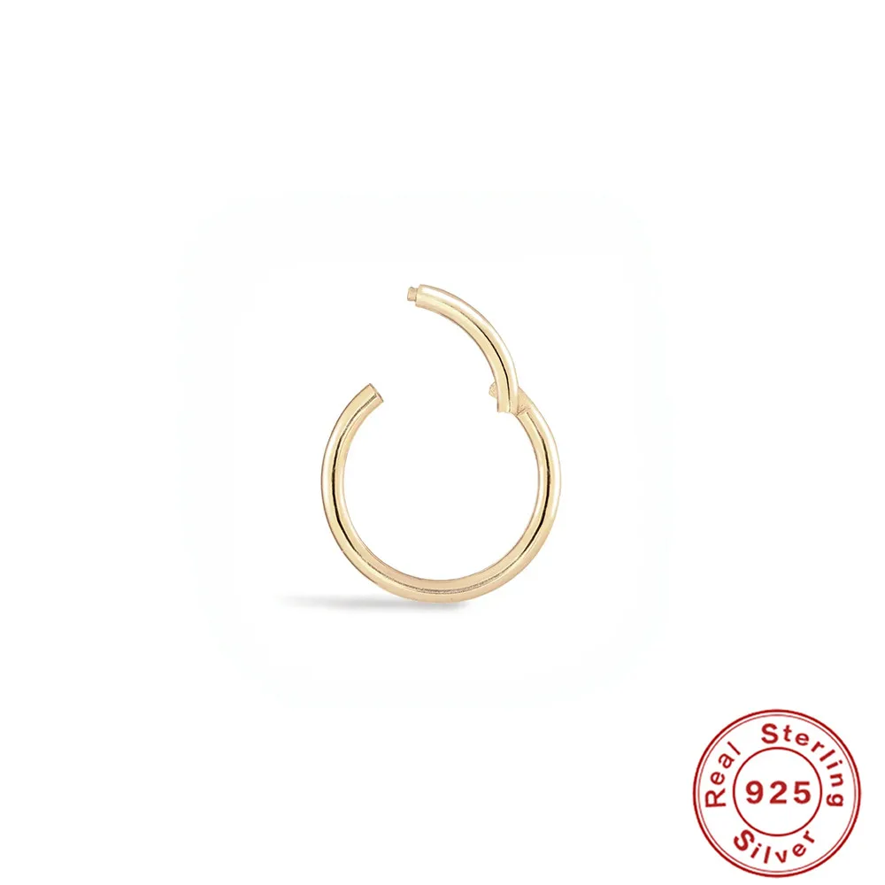 LENNIK Real 925 Sterling Silver 6/7/8/9mm Wire Diameter Small Hoop Earrings for Women Trendy Fine Jewelry Geometric Accessories 3