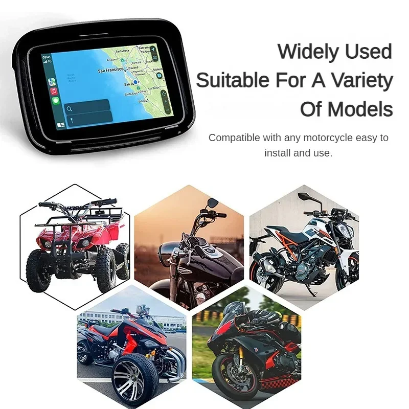 5 Inch Portable Motorcycle Navigation GPS Screen IPX7 Waterproof Navigator Wireless Apple Carplay Android Navigatore Per Moto