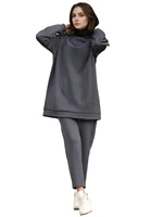 Printemps automne femmes ensembles musulmans hauts et pantalons longs tenue turquie 2 pièces ensemble adulte Eid al-adha décontracté jeunes filles Sport ensemble 6