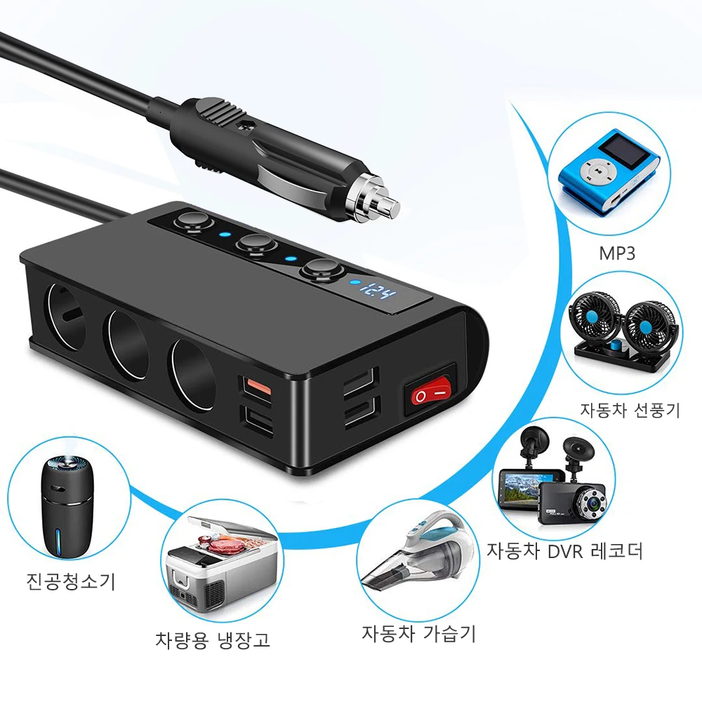 Extractme 180W   й   3.0 ڵ   12V, 24V 4 Ʈ USB   ȭ IPad