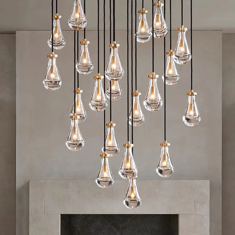 

AiPaiTe Modern Luxury Restaurant Pendant Light Hotel Lobby Bar Table Copper Glass Dining Table Pendant Light