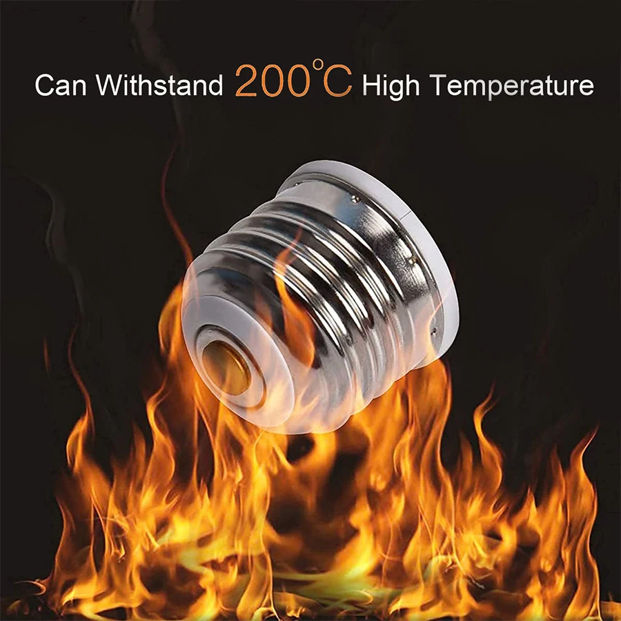 E26 to E12 Socket Adapter Lamp Bulb Socket Adapter Converter Flame Retardant Material Medium to Candelabra Screw Bulb 5pc