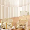 1pc European Crown Earrings Ring Storage Box Gold Glass Transparent Jewelry Tabletop Jewelry Organizer Box Excluding Jewelry 3