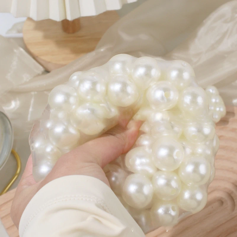 Stress Relief Squeeze Pearl Balls Stress Ball Fidget Toy Glazed Beads Vent Ball Pearl Balls Party Kids Fidgeting Girl Baby Toy 4