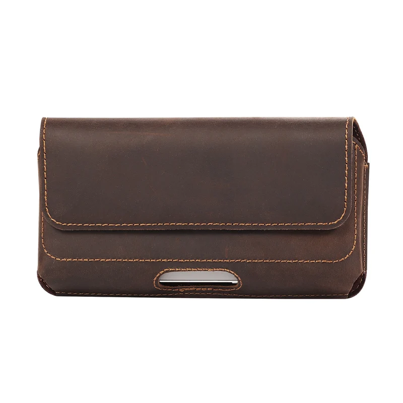 Premium Genuine Leather Phone Holster with Belt Clip