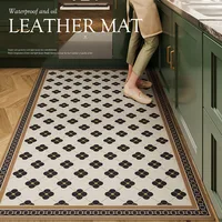 Kitchen Utensils Floor Mat PVC Water-absorbing Oil-absorbing Non-slip Bohemian Style Home Improvement Artificial Leather Cushion 1