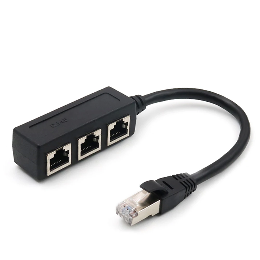 RJ45 1 Male To 3 Female LAN Ethernet Socket 2/3 Port Splitter Ethernet Cable Networking Extender Cable Adapter Accessories