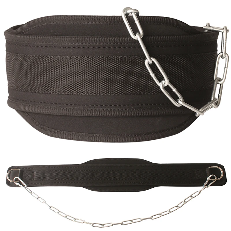 

EVA Dip Belt With Chain Pullup Squat Strength Training Waist Protector Gym Lifting Belt For Powerlifting Neoprene Brace