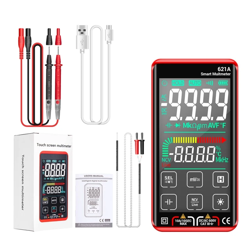 

Multimeter Tester Digital Multimeter Large Screen Display Multi Volt- Meter Auto-Ranging 9999 Counts TRMS Voltmeter Dropship