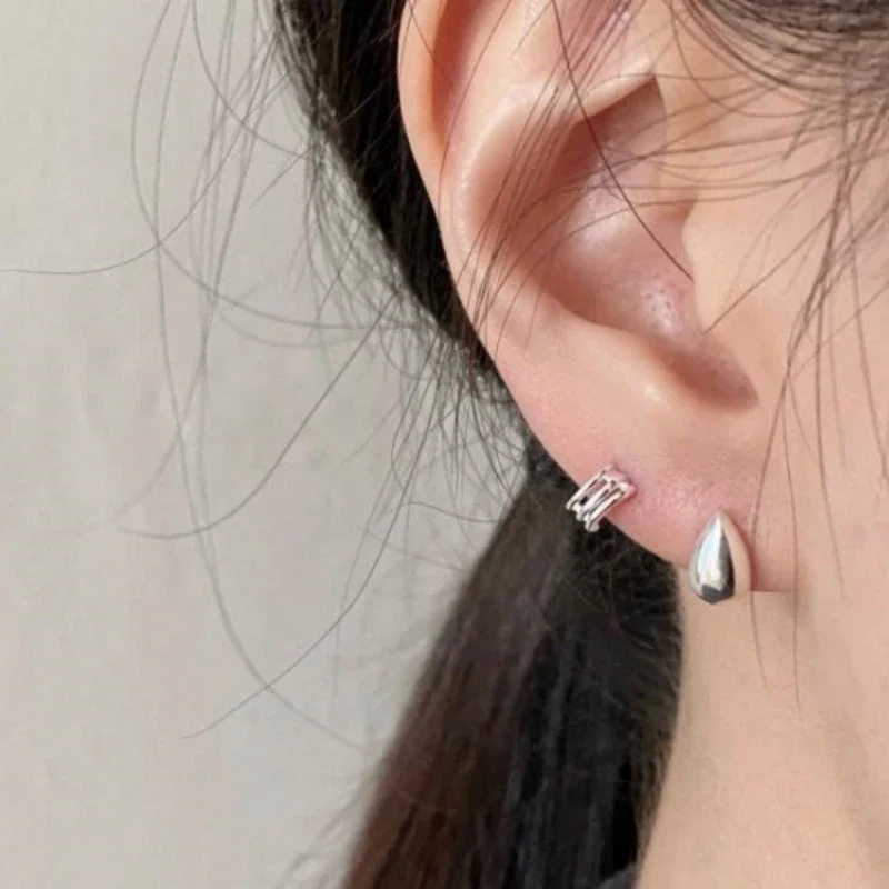Canner 925 Sterling Silber Glatte Wassertropfen Einfache Ohrstecker Für Frauen 18 Karat Gold Ins Minimalismus Ohrringe Edlen Schmuck Geschenk – Detail 12