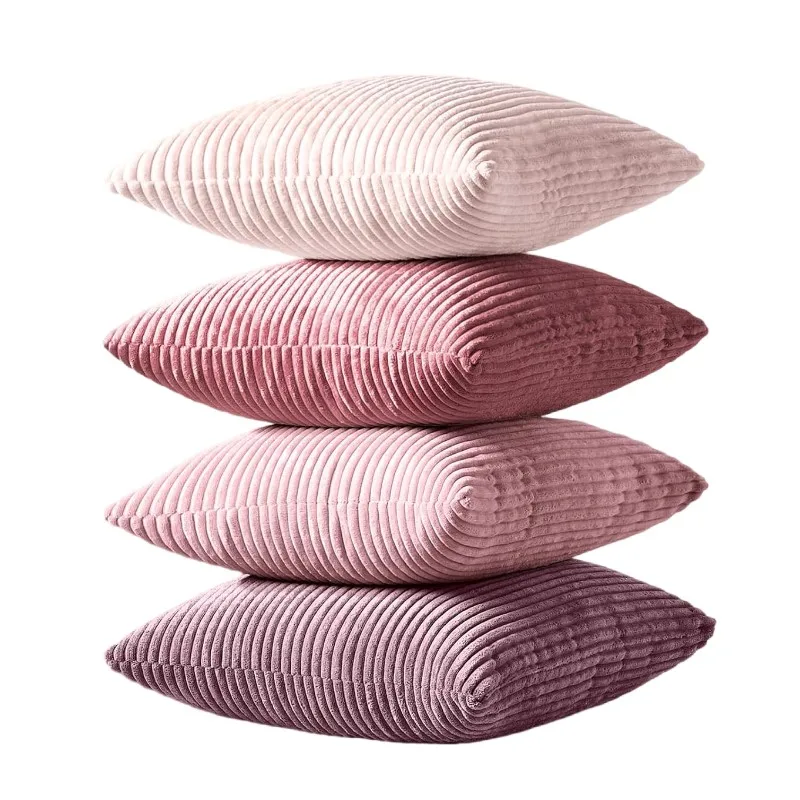 Lilac Pink Soft Corduroy Pillow Cover Image 1