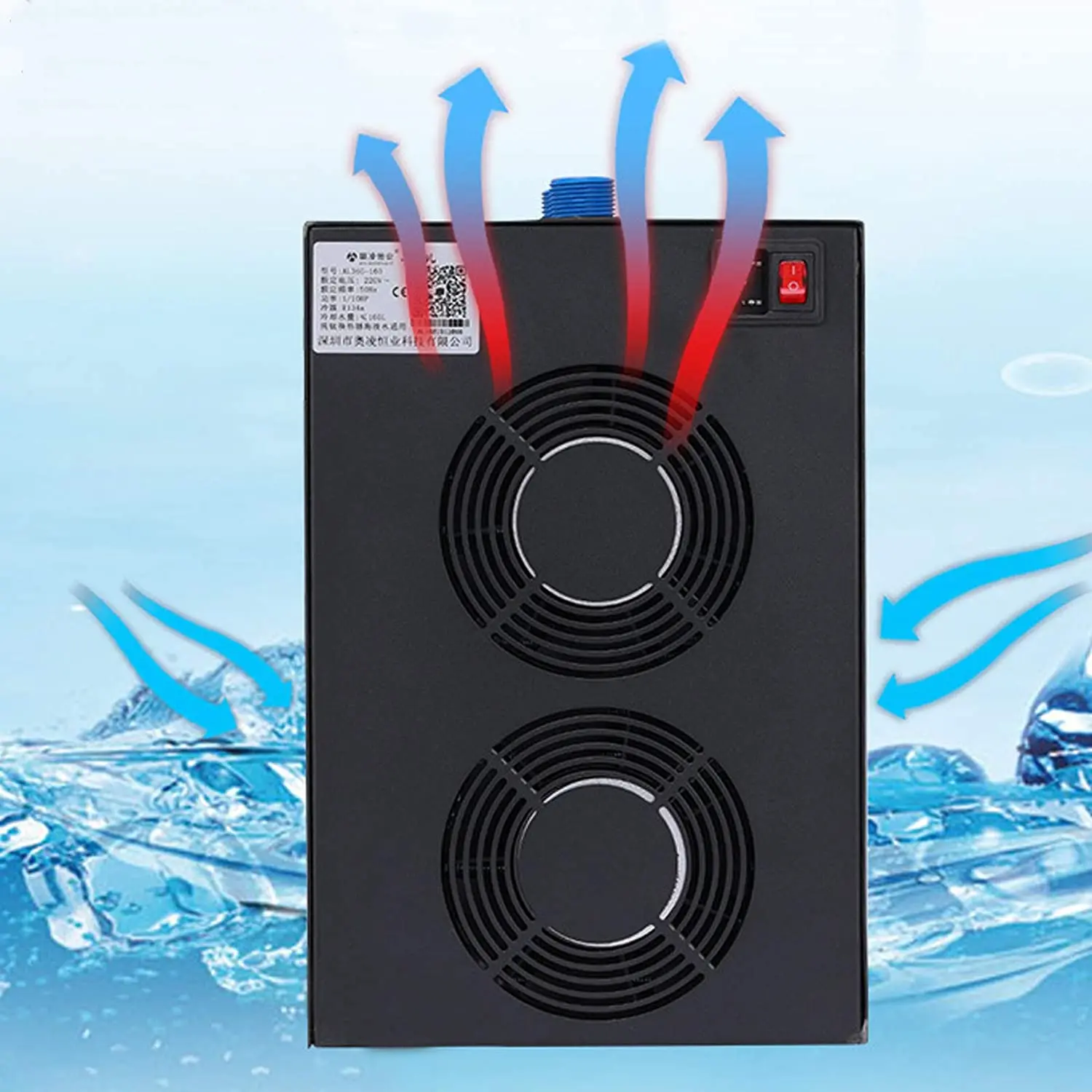 

Aquarium Chiller, 160L/42Gal Quiet Water Cooler Fish Tank Chiller Cooling System for Home Hydroponics Fish Coral Shrimp Farming