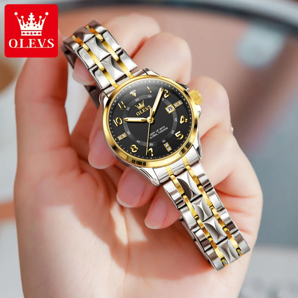 

Luxury Women Quartz Wrist Watches Diamond Numeral Scales Date 30M Water Resistance Business Fashion Luminous Watch for Ladies