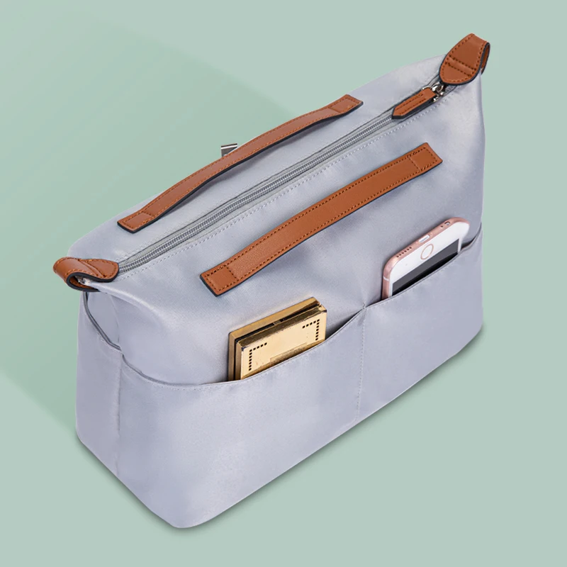 Brand Make up Organizer Nylon Felt Insert Bag For Handbag Travel Inner Purse Portable Cosmetic Bags Fit For Field Tote