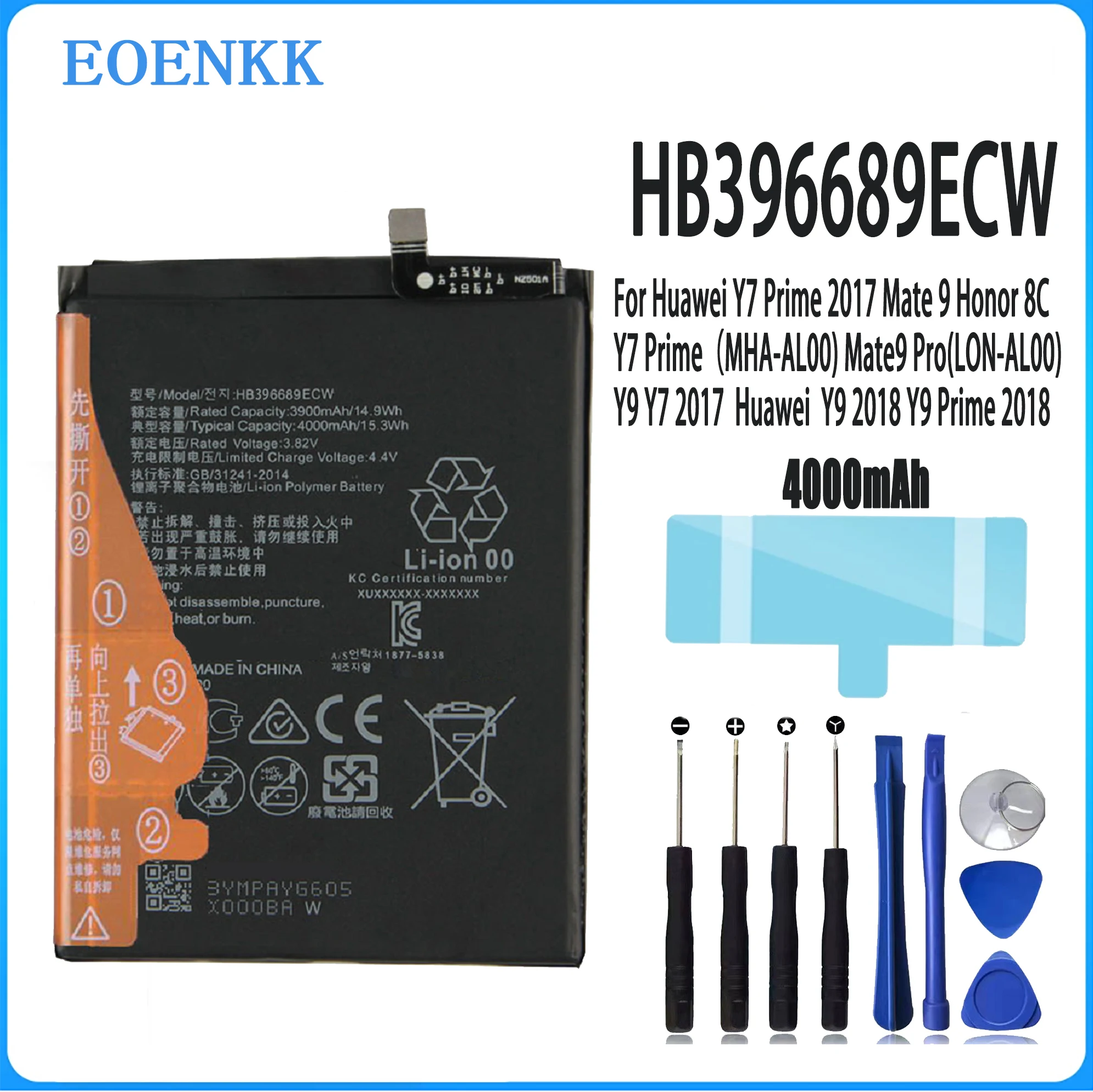 

HB396689ECW Battery For Huawei Y7 Prime 2017 Mate 9 Y7 Prime（MHA-AL00) Repair Part Original Capacity Mobile Phone Batteries Bate