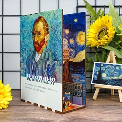 DIY Book Nook Shelf Insert Bookend Dollhouse Kids Mystery Blind Box Gift Toys Decoration Van Gogh Puzzle Create a Creative Gift