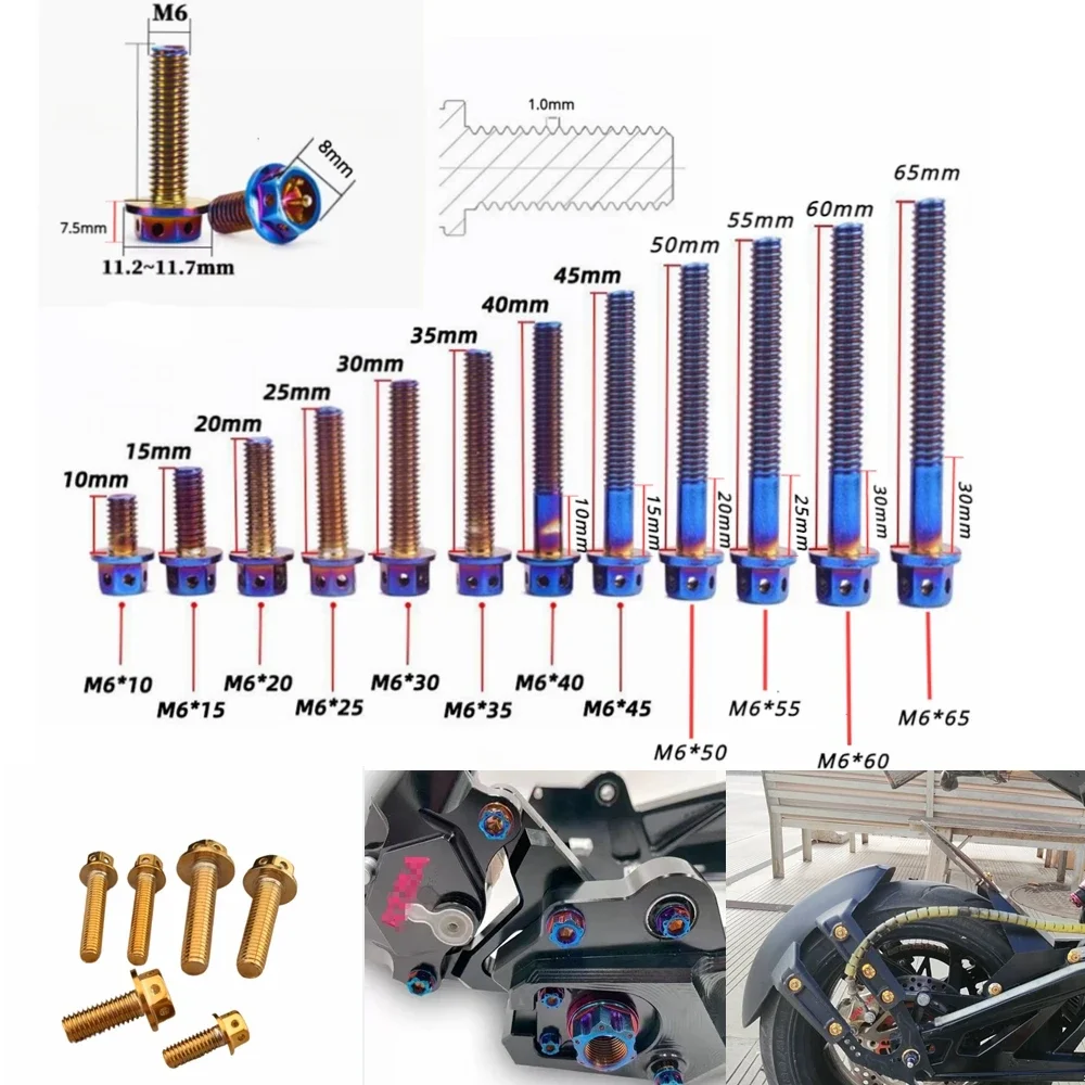 M8M6 stainless steel 304 screw electroplated blue screw outer hexagon big head electric car motorcycle