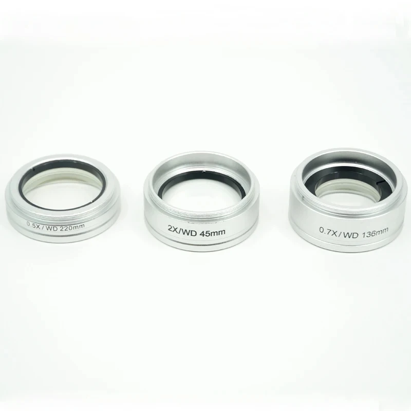 0.5X 0.7X 2X 스테레오 삼안 현미경 보조 대물 Barlow 렌즈 설치 직경 55MM