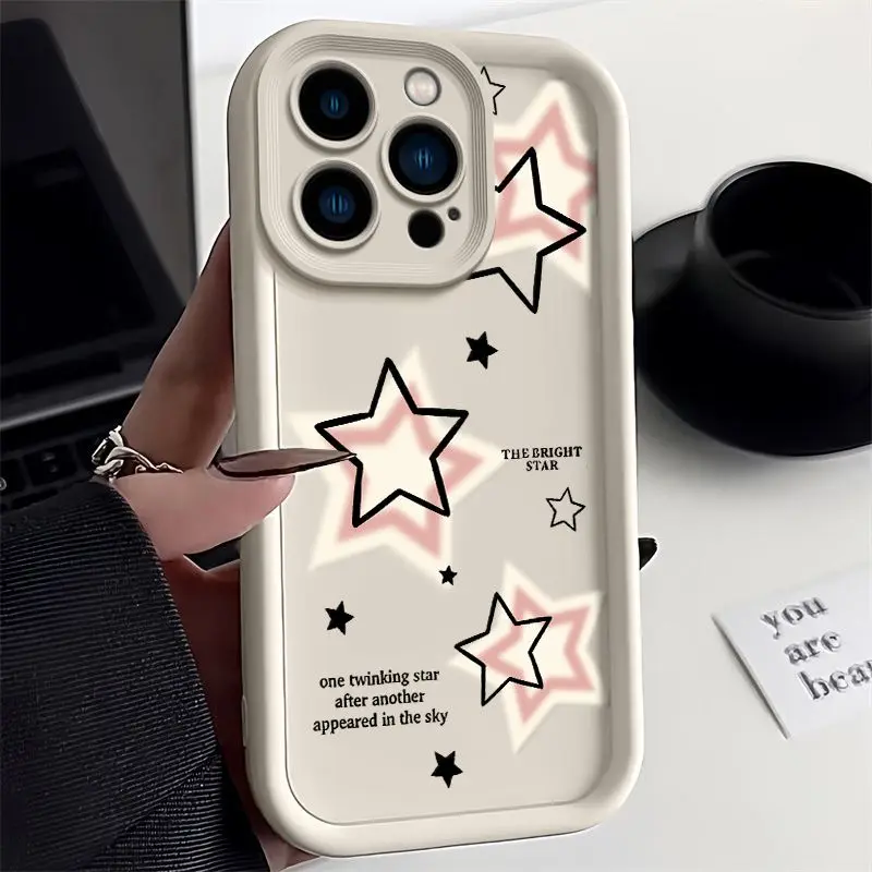 thumbnail image 1 of Bonita funda de silicona con estrellas rosas para iPhone 16, 15, 14 Pro Max, 13, 12, 11 Pro Max, X, XS, XR, 7, 8, 15, 14 Plus, SE 2020, a prueba de golpes, 1 of 5